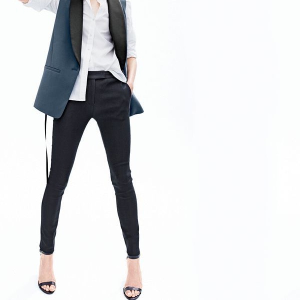 J Crew Black “Ryder” Skinny Leg Work Pants, Size 6